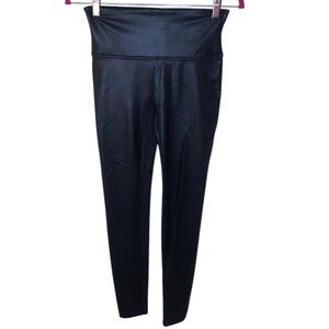 Spanx Faux Leather Tummy Control leggings size M